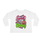 Sweet but Spooky Toddler Long Sleeve Tee — Halloween Pumpkin Candy Graphic