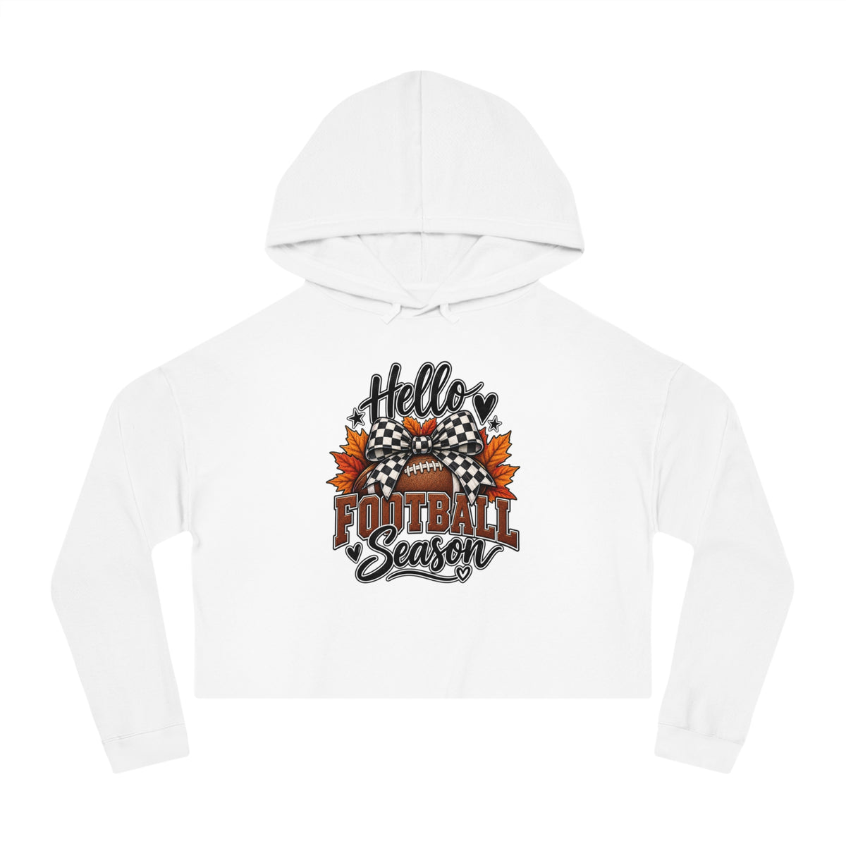 "Hello Football Season" Fall Game Day Sweatshirt Cropped Hoodie