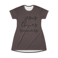 Jesus Loves Sinners T‑Shirt Dress – Faith Graphic Dress for Women