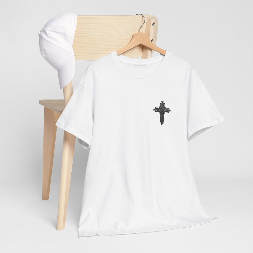 Christian Journey Tee — "Jesus is the Way" Map Back Print, Cross Chest Graphic