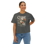 Come to Me Floral Boxy Tee — Vintage Floral Graphic Women's Shirt