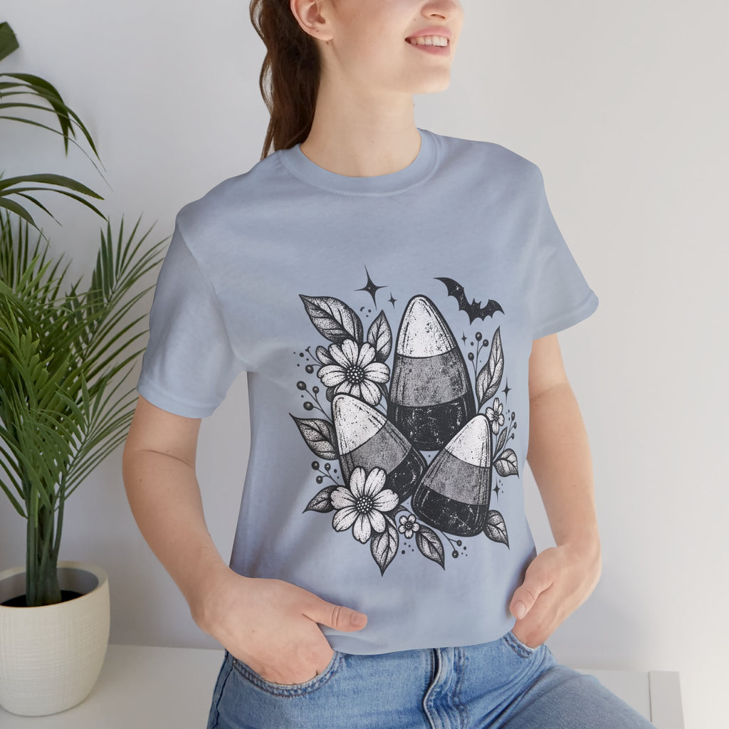 Candy Corn Floral Tee — Halloween Candy Corn Shirt