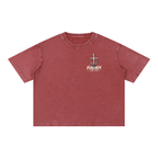 1 Cross 3 Nails Mineral Wash Boxy Cotton T-Shirt