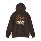 Christian Hoodie - Gold Brush Cross & “Jesus I Follow” Inspirational Pullover