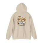 Christian Hoodie - Gold Brush Cross & “Jesus I Follow” Inspirational Pullover