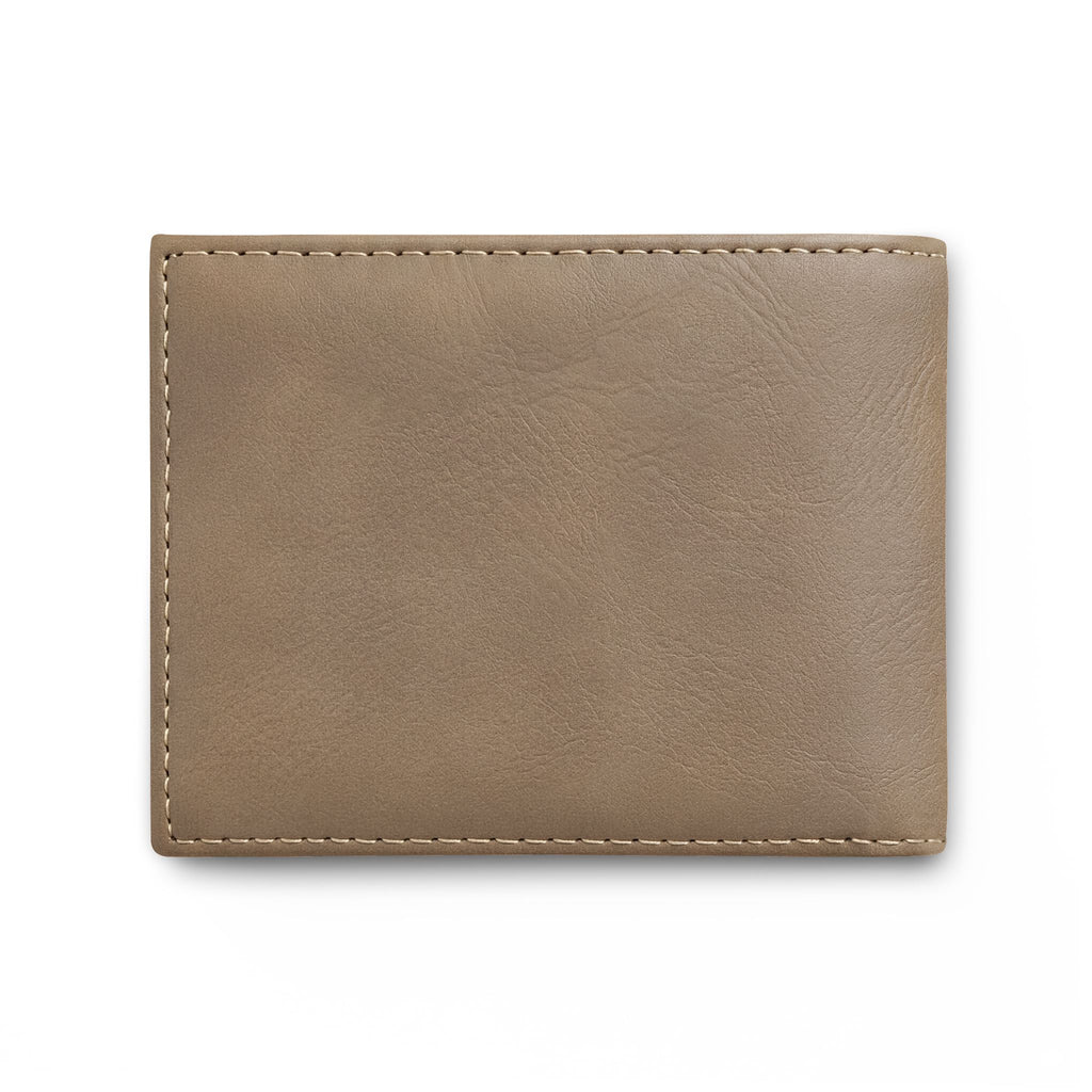 Leather Bi-Fold Wallet with Black Brushstroke Cross — Christian Gift