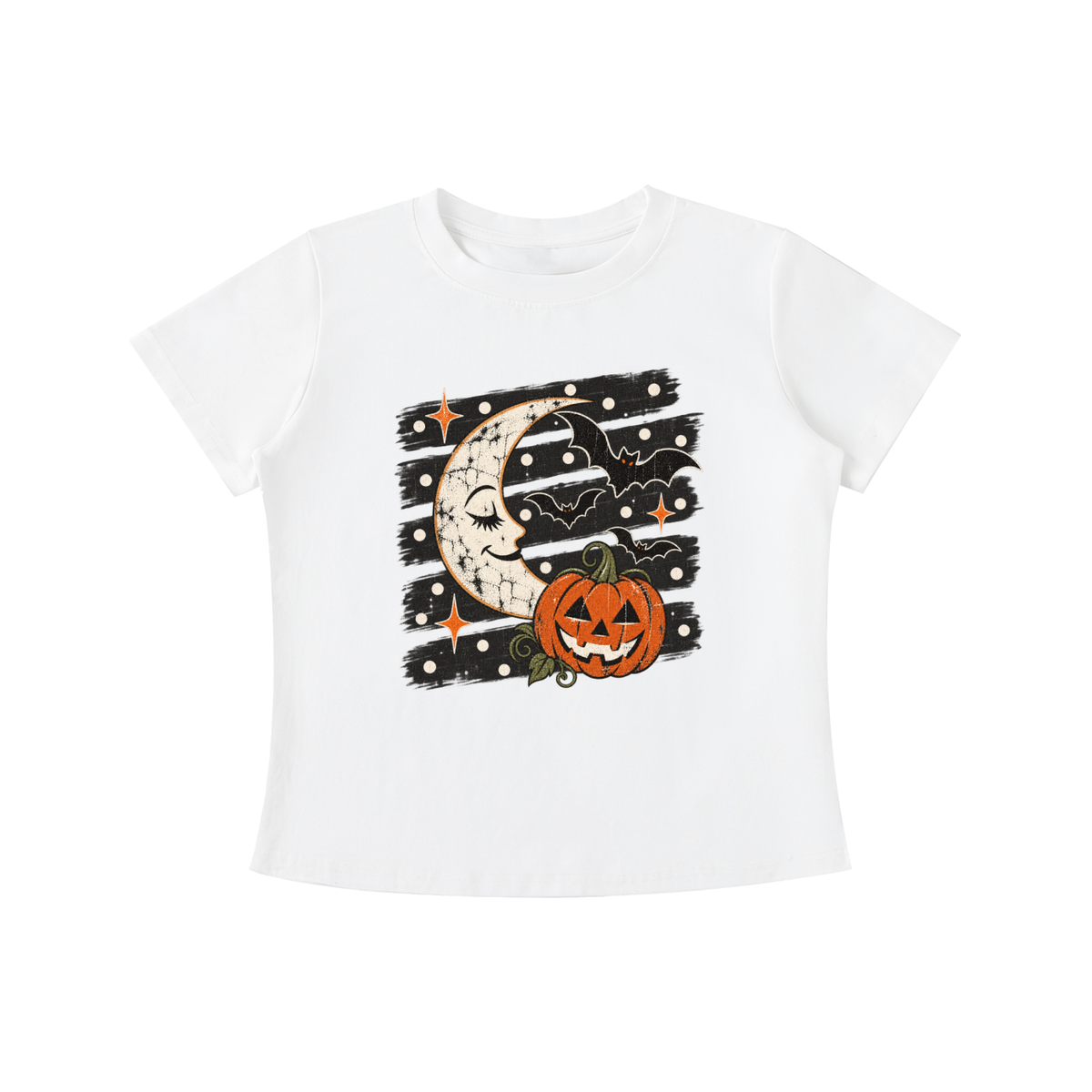 Halloween Moon Vintage Wash Slim Fit T-shirt