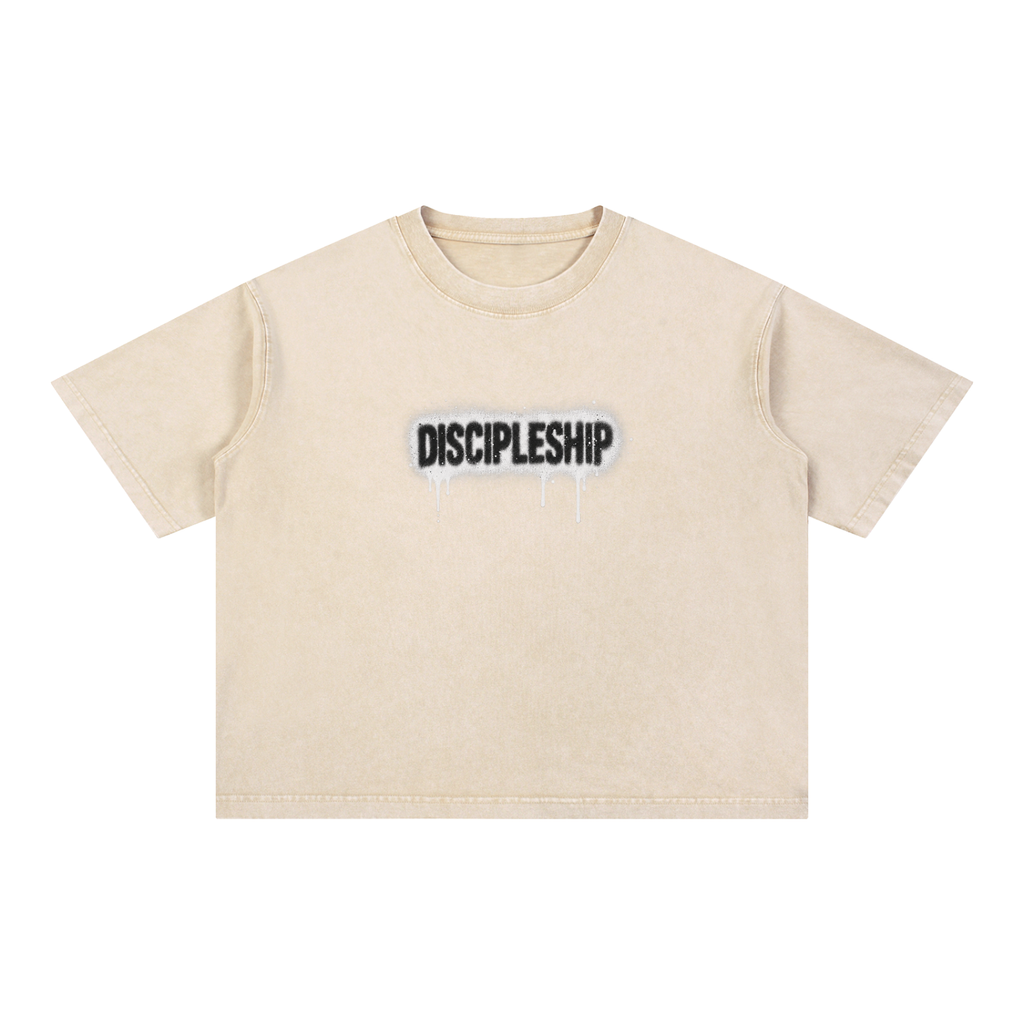 Discipleship Drip Mineral Wash Boxy Cotton T-Shirt