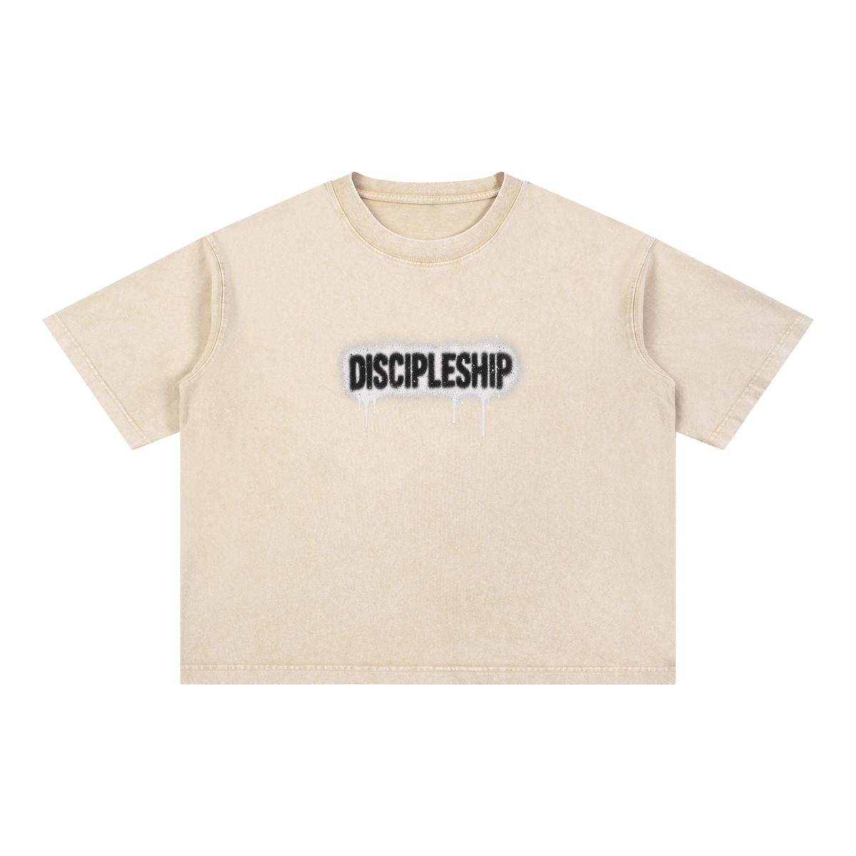 Discipleship Drip Mineral Wash Boxy Cotton T-Shirt