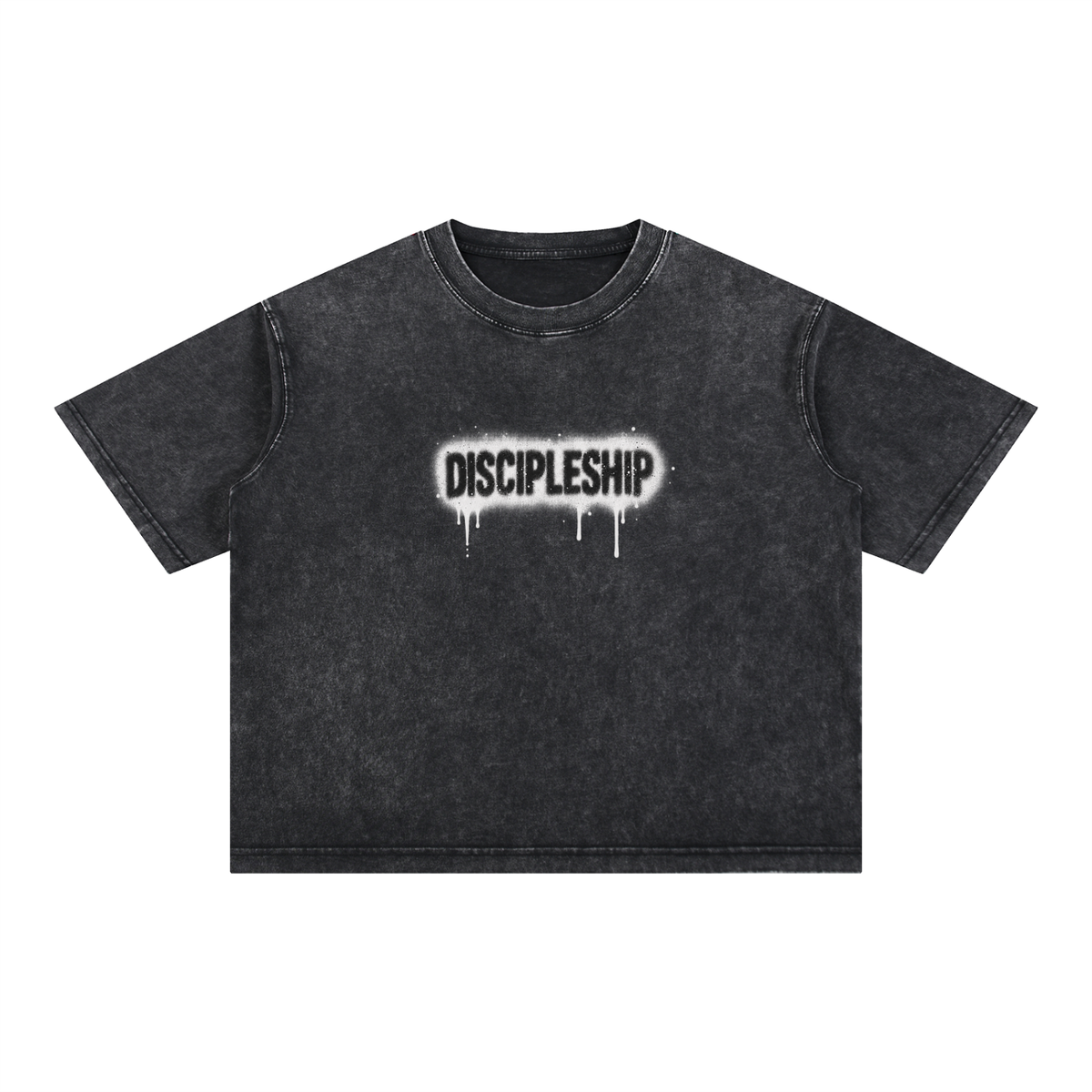 Discipleship Drip Mineral Wash Boxy Cotton T-Shirt