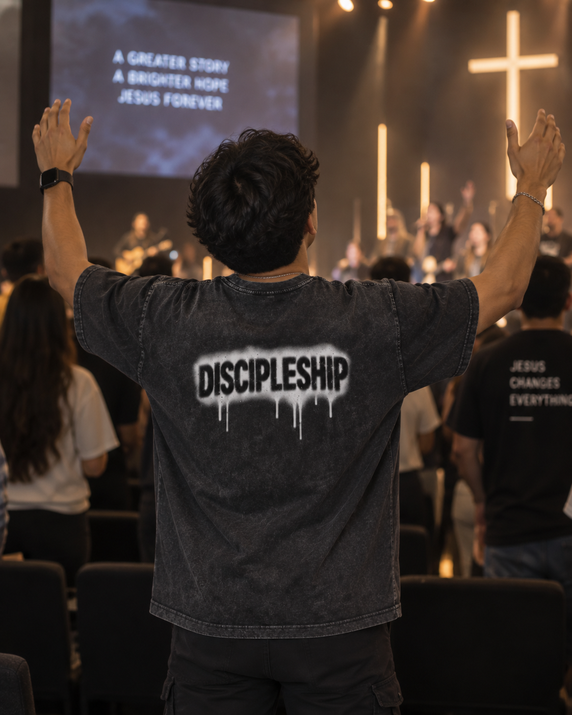 Discipleship Drip Mineral Wash Boxy Cotton T-Shirt