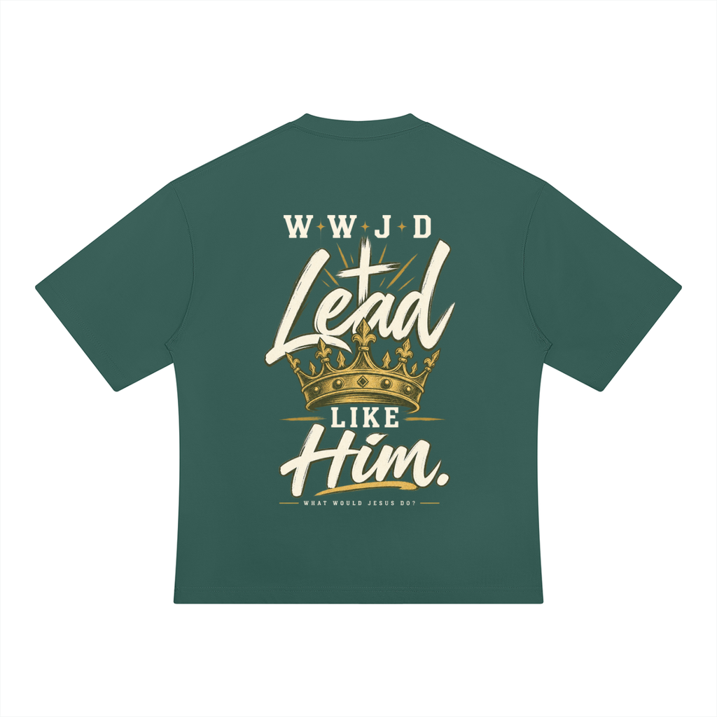 WWJD Green & Gold Mens Heavyweight Oversized T-Shirt
