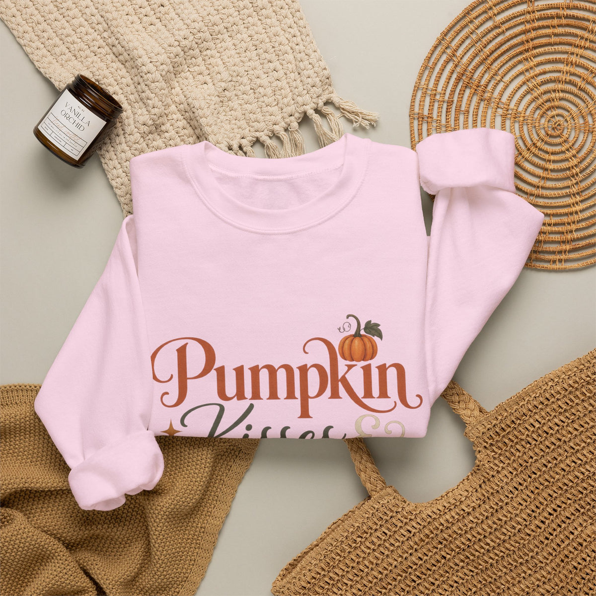 Sweatshirt — Pumpkin Kisses & Midnight Wishes Fall Crewneck