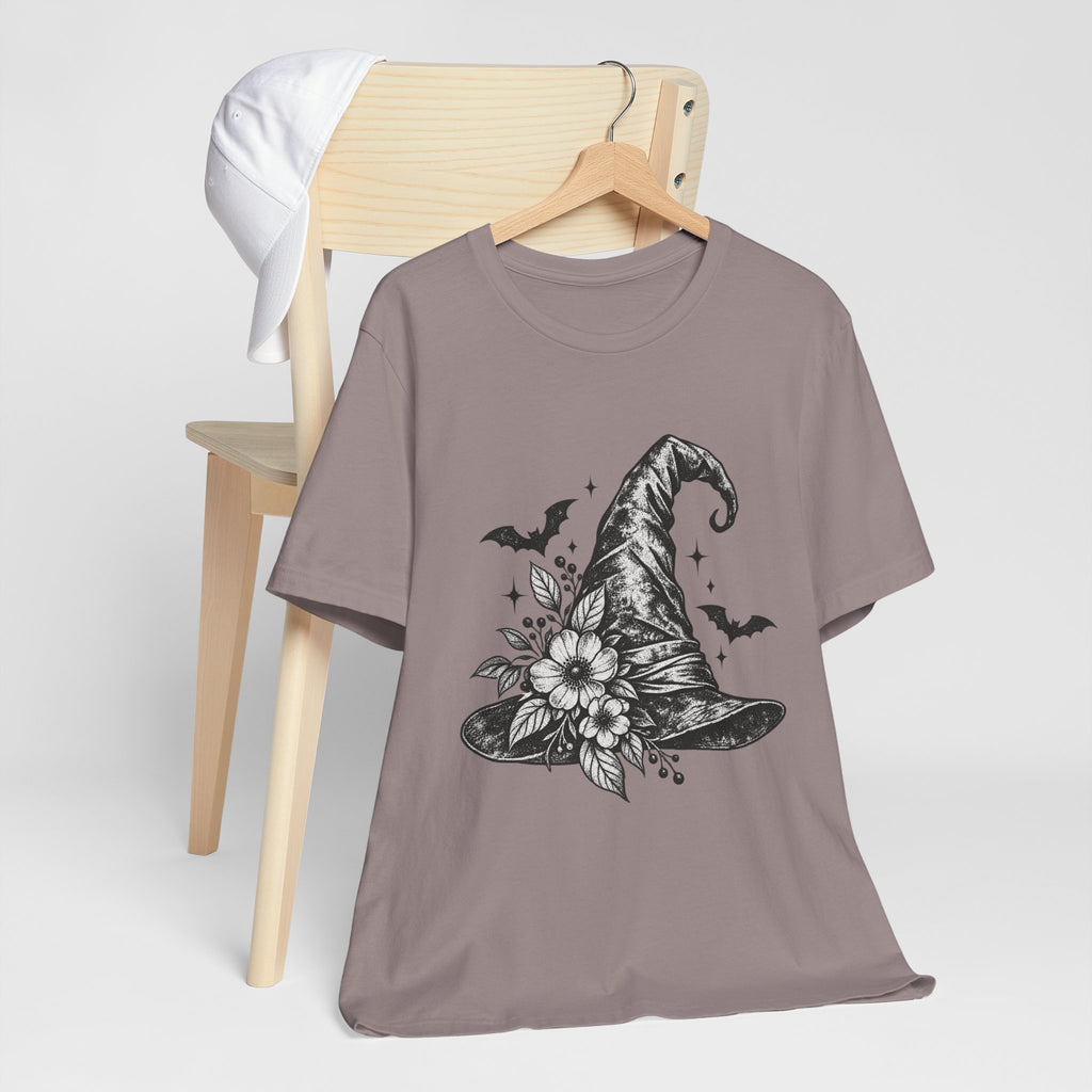 Witch Hat Floral Tee — Gothic Halloween Witchy T-Shirt