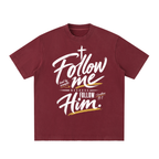 Follow me Heavyweight Vintage Washed Frayed T-Shirt