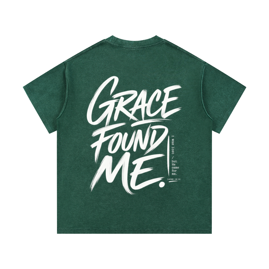 Grace Found Me Mineral Wash Waffle Knit T-Shirt