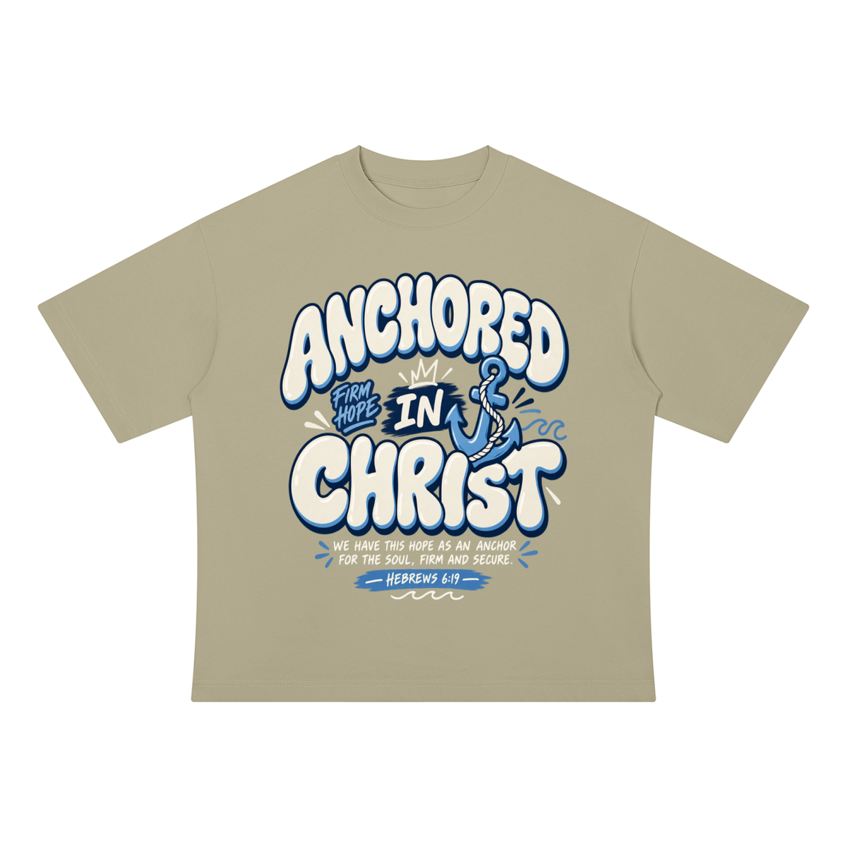 Anchored In Christ Unisex Drop Shoulder Cotton T-Shirt