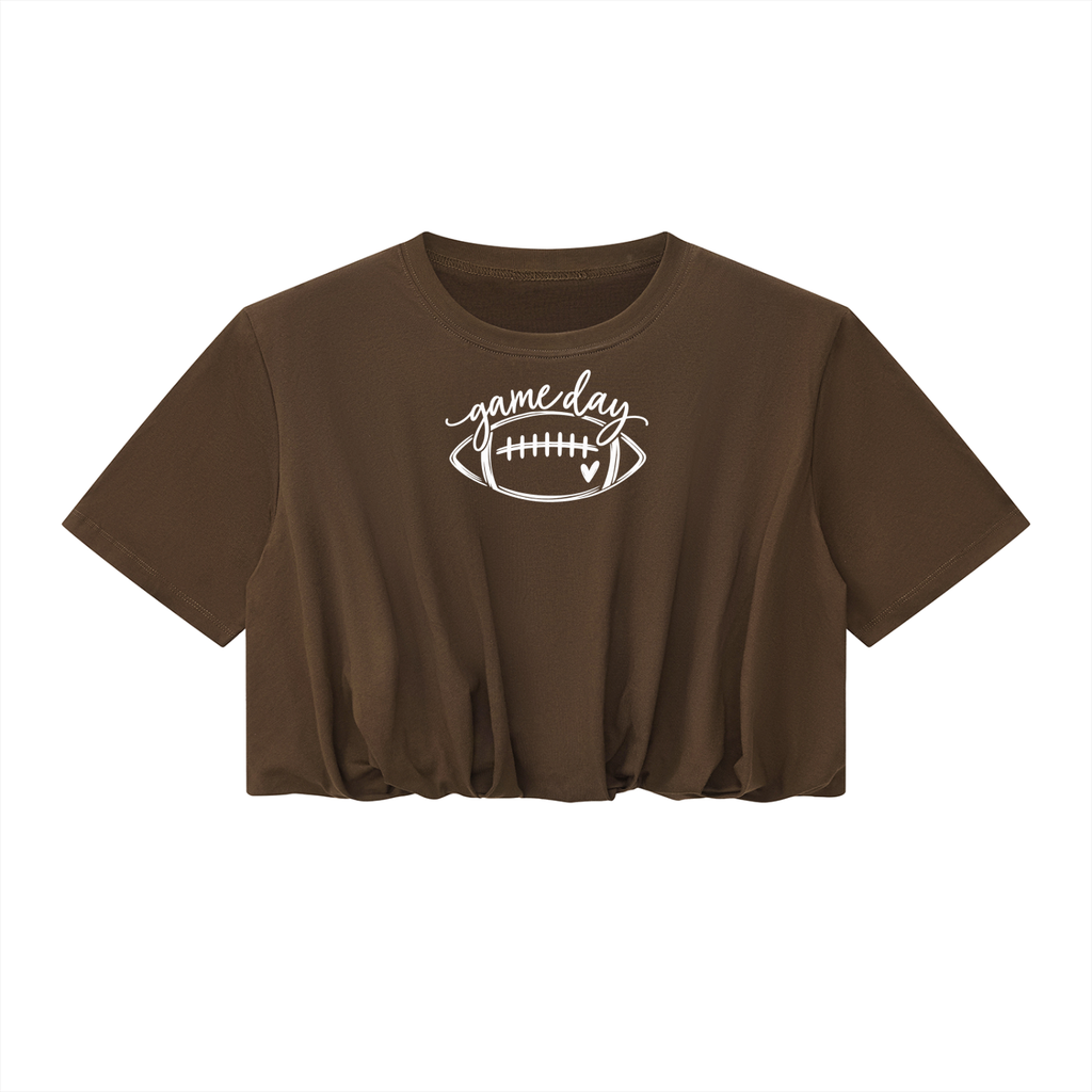 Game Day Women’s Crop Bubble Hem T-Shirt