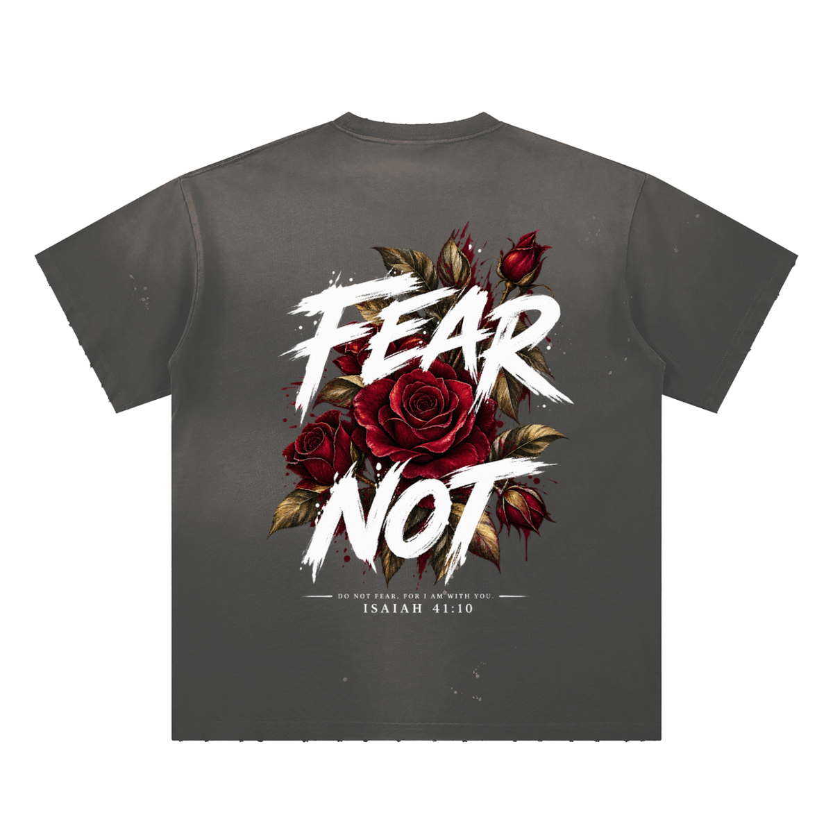 Fear Not Hand-Frayed Sunfade Paint Splatter T-Shirt