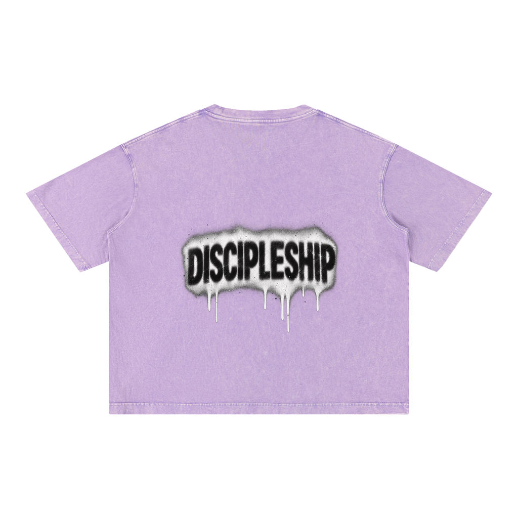 Discipleship Drip Mineral Wash Boxy Cotton T-Shirt