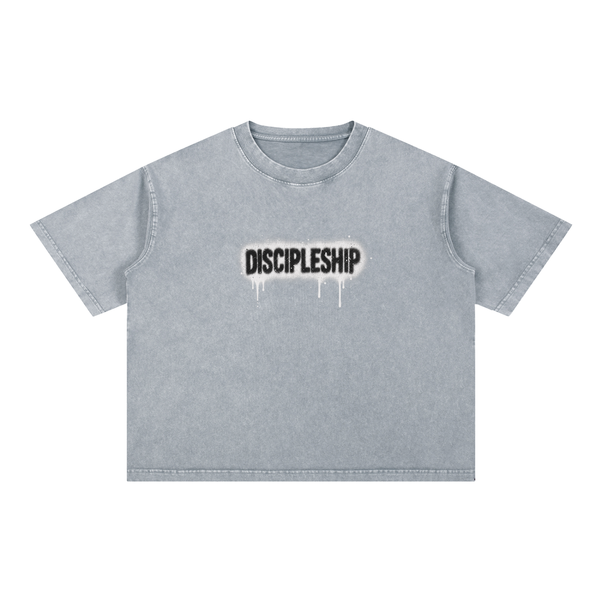 Discipleship Drip Mineral Wash Boxy Cotton T-Shirt