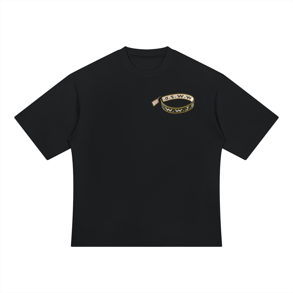 WWJD Green & Gold Mens Heavyweight Oversized T-Shirt