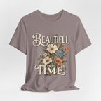 Beautiful In Its Time Floral Tee – Inspirational Vintage Flower Graphic T-Shirt