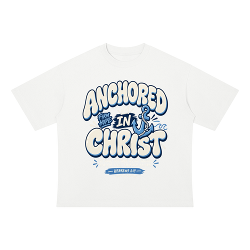 Anchored In Christ Unisex Drop Shoulder Cotton T-Shirt