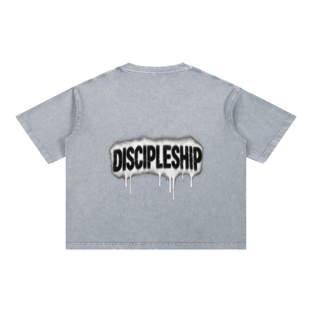 Discipleship Drip Mineral Wash Boxy Cotton T-Shirt