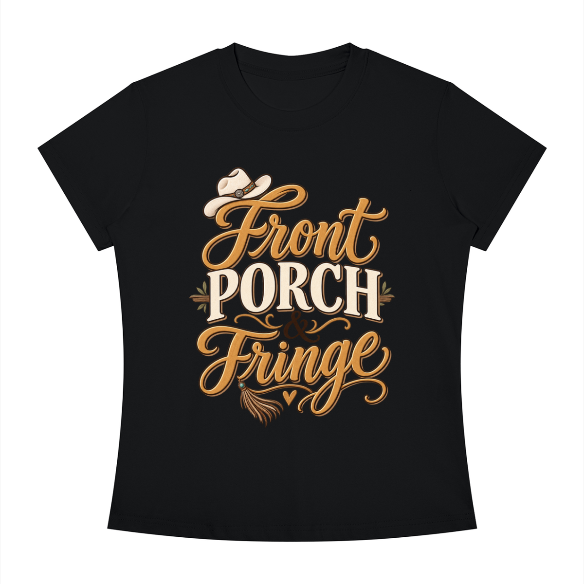 Front Porch Fringe Women's Slim Fit Crewneck T-Shirt