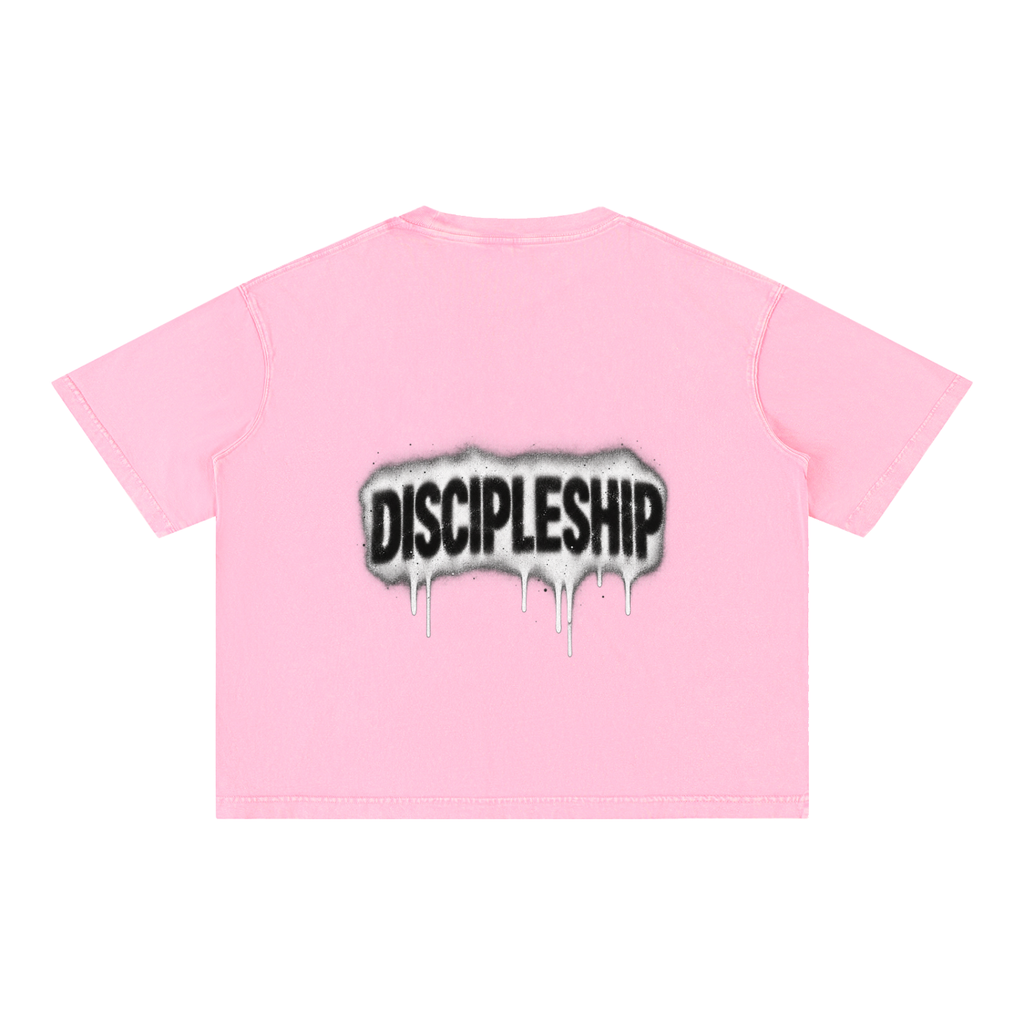 Discipleship Drip Mineral Wash Boxy Cotton T-Shirt