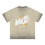 WWJD Reverse Dyed Loose Cotton T-Shirt