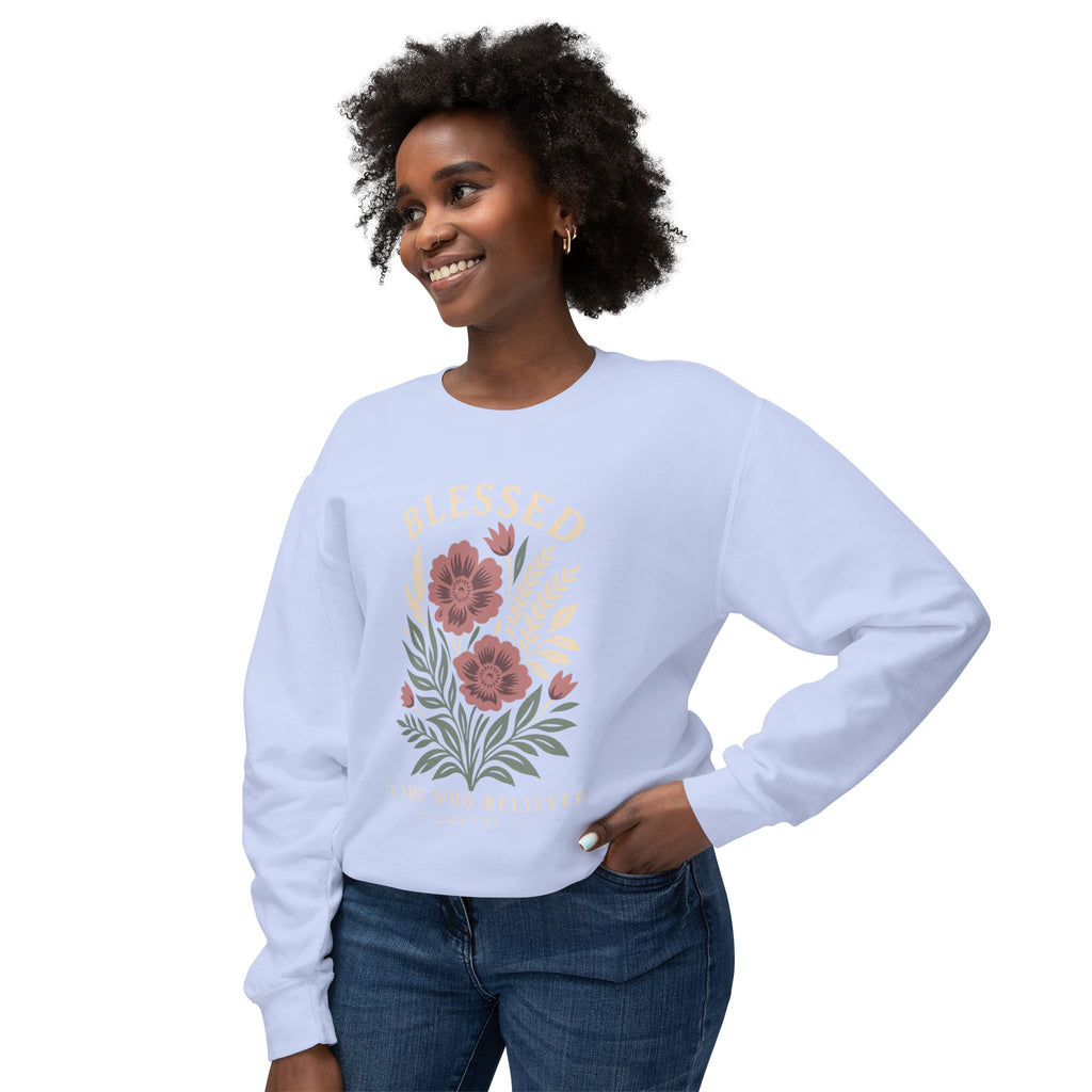 Blessed Floral Sweatshirt — Cozy Women's Crewneck with Vintage Flower Art