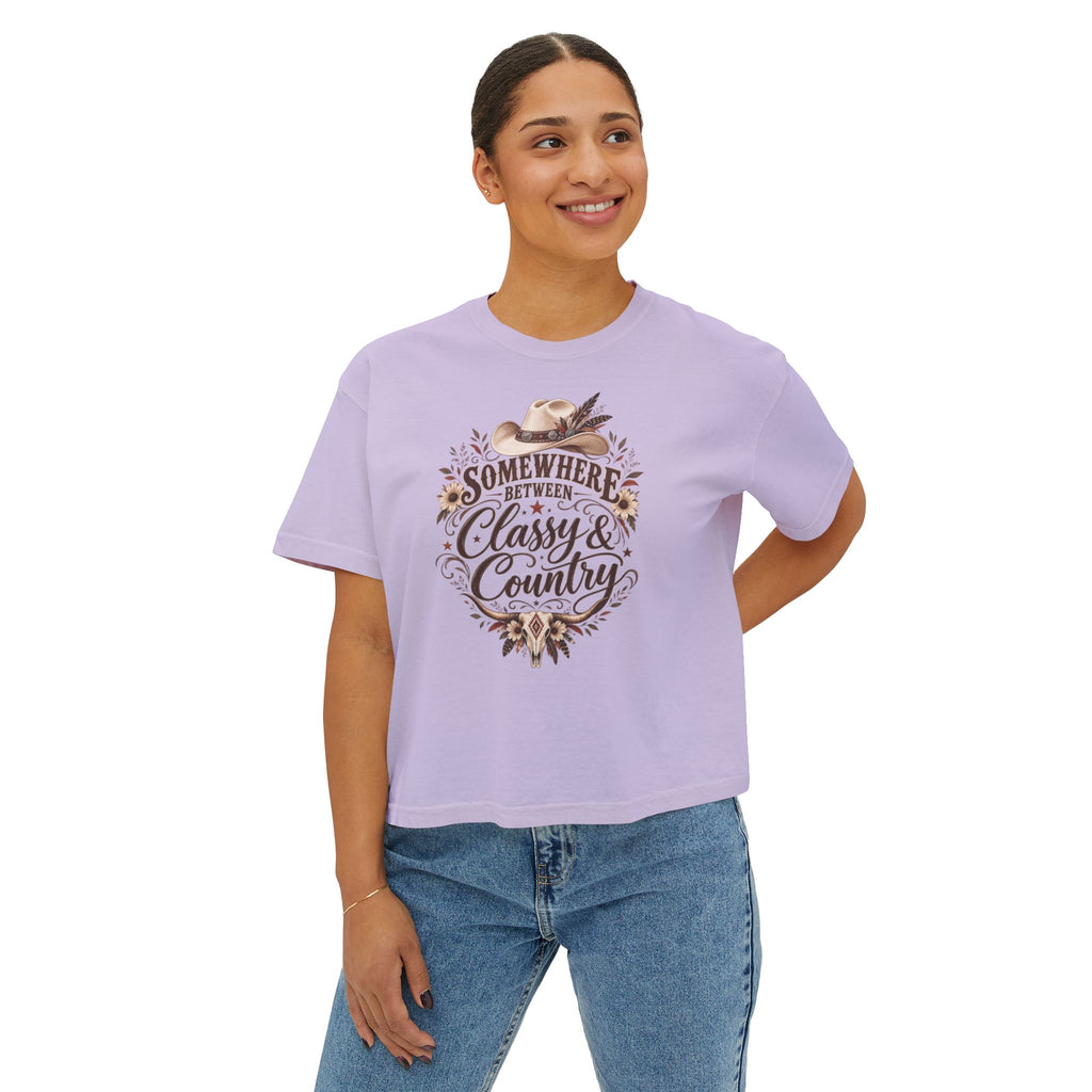 Somewhere Between Classy & Country Women's Boxy Tee