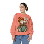 Boo-tiful Mess Sweatshirt – Teal Pumpkin with Leopard Bow & Daisies
