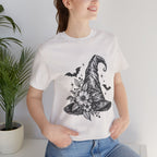 Witch Hat Floral Tee — Gothic Halloween Witchy T-Shirt