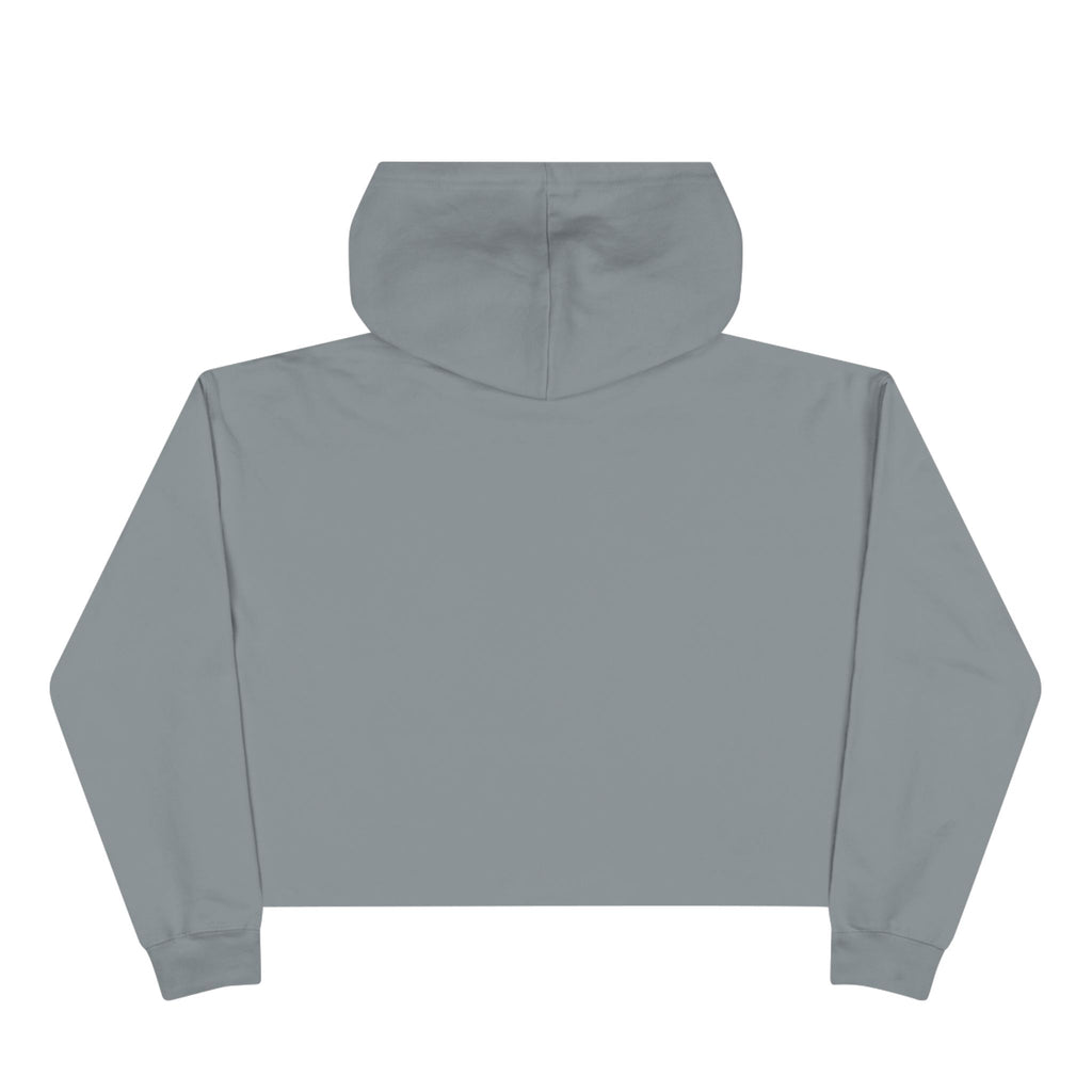Saved by Grace & Caffeine Crop Hoodie — Christian Coffee Lover Graphic