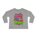 Sweet but Spooky Toddler Long Sleeve Tee — Halloween Pumpkin Candy Graphic