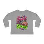 Sweet but Spooky Toddler Long Sleeve Tee — Halloween Pumpkin Candy Graphic