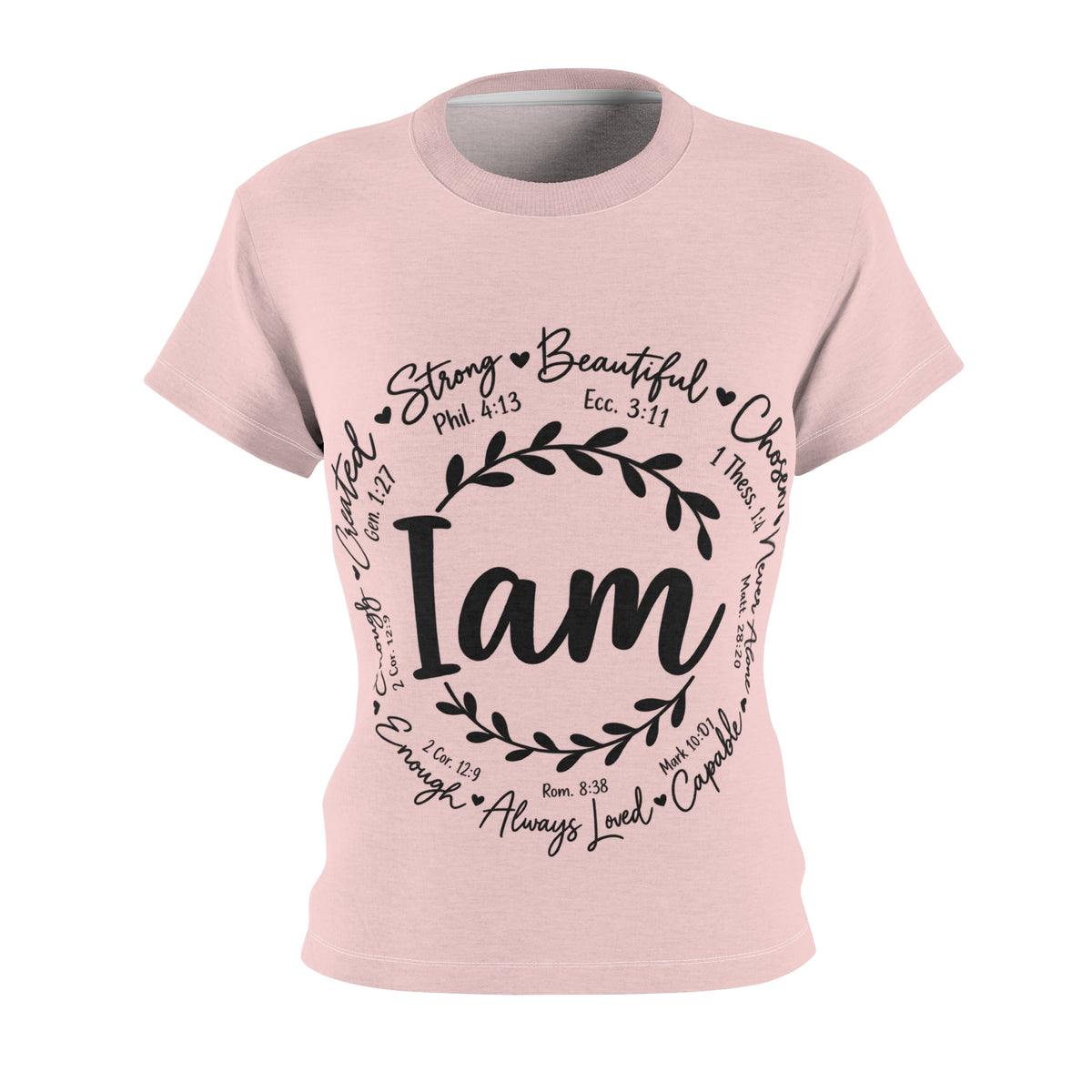 I Am Scripture Affirmation Tee — Women's Christian Faith Graphic Shirt