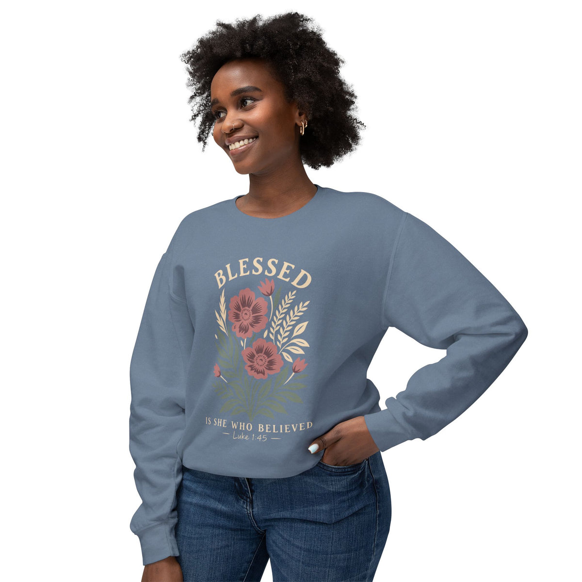 Blessed Floral Sweatshirt — Cozy Women's Crewneck with Vintage Flower Art