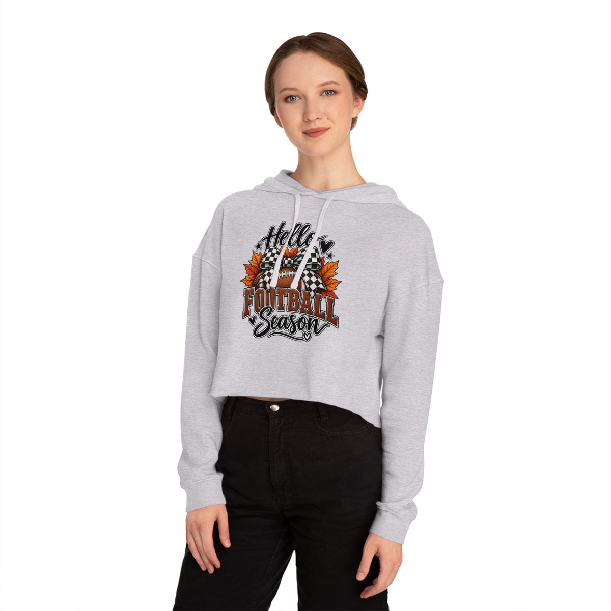 "Hello Football Season" Fall Game Day Sweatshirt Cropped Hoodie