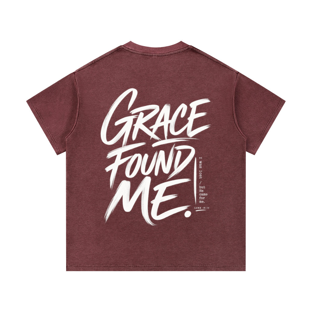 Grace Found Me Mineral Wash Waffle Knit T-Shirt