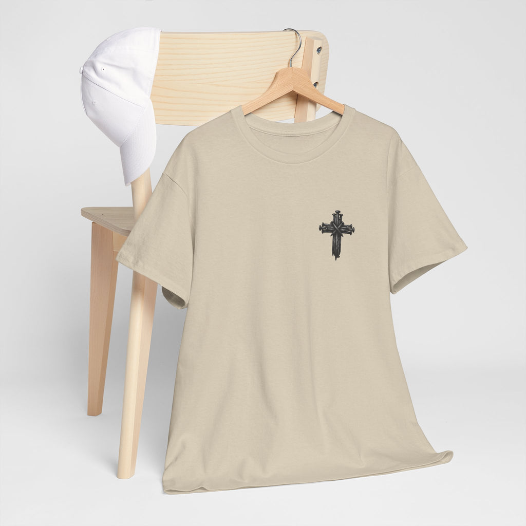 Christian Journey Tee — "Jesus is the Way" Map Back Print, Cross Chest Graphic