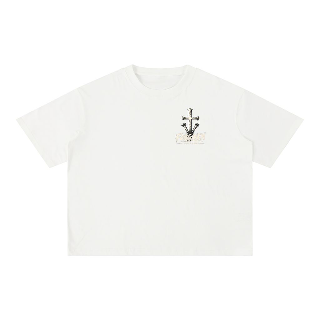 1 Cross 3 Nails Mineral Wash Boxy Cotton T-Shirt