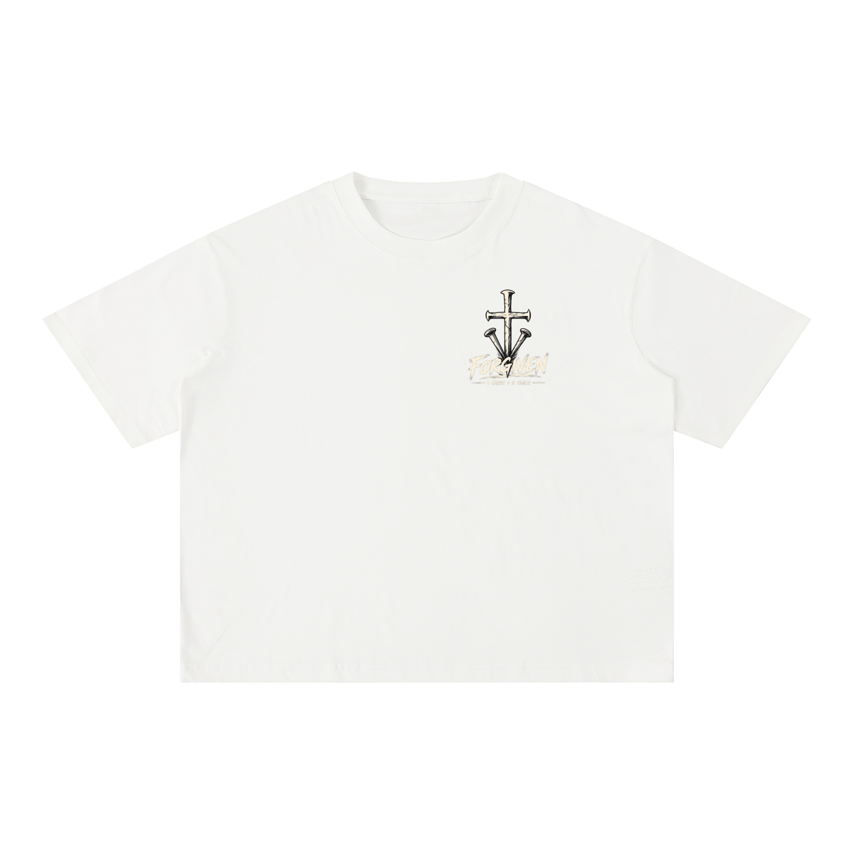 1 Cross 3 Nails Mineral Wash Boxy Cotton T-Shirt