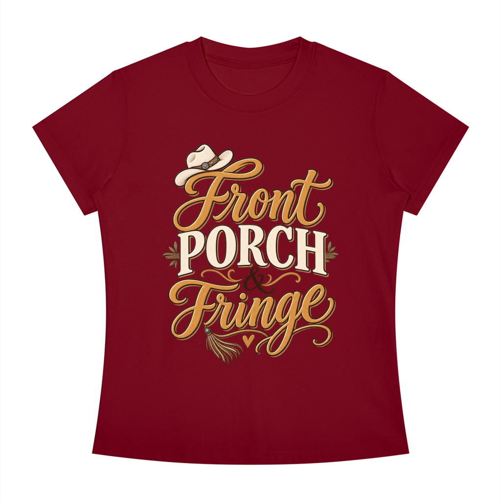 Front Porch Fringe Women's Slim Fit Crewneck T-Shirt