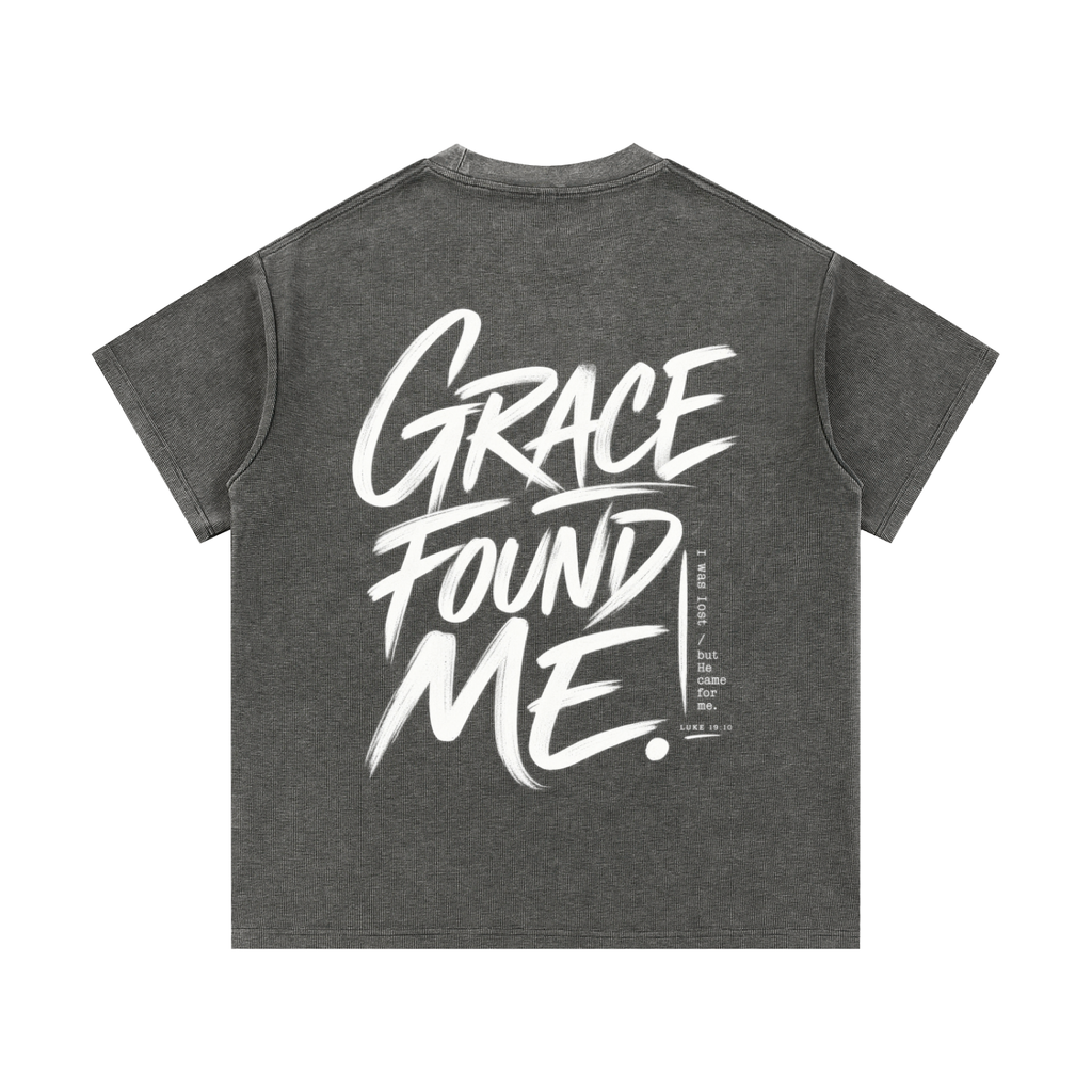 Grace Found Me Mineral Wash Waffle Knit T-Shirt