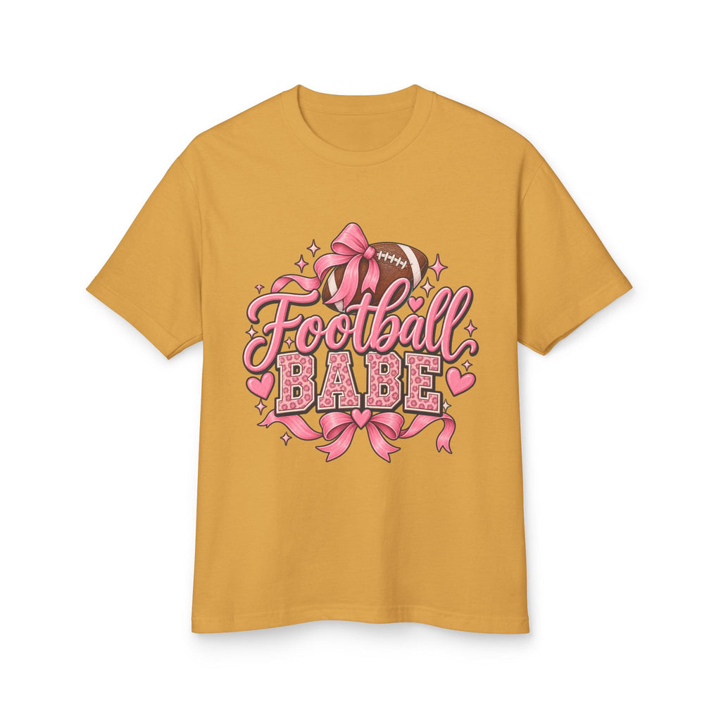 Football Babe T‑Shirt — Pink Cheerleader Football Design