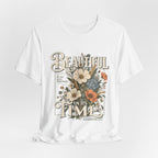 Beautiful In Its Time Floral Tee – Inspirational Vintage Flower Graphic T-Shirt